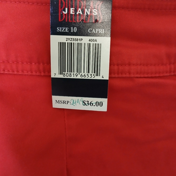 Bill Blass Womens Stretch Capris Size 10 Color Terracotta - Picture 8 of 8